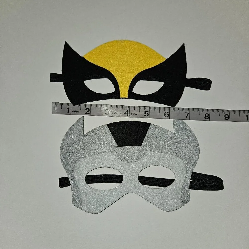 Handmade Super Hero Costume Lot 1 Reversible Cape 2 Masks Thor Hammer Wolverine